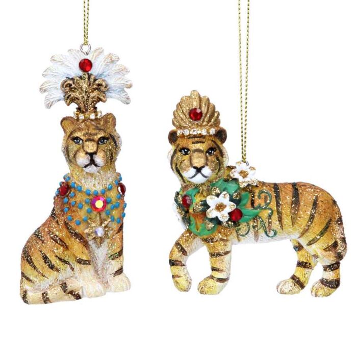 Gisela Graham Resin Tiger Decoration (set of 2)-2